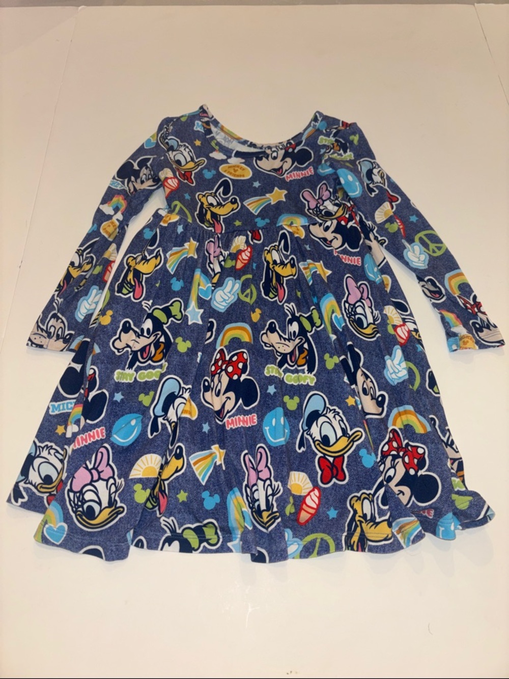 Little Sleepies Navy Blue Disney Character Long Sleeve Dress